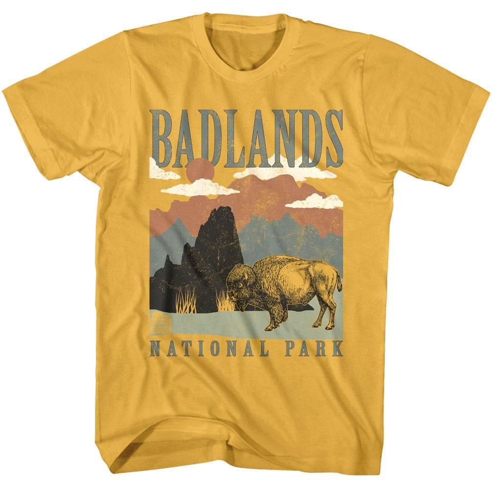 Badlands Bison Unisex Gold T Shirt